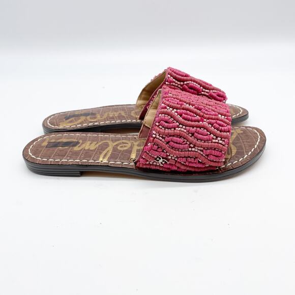 Sam Edelman Gunner Mini Girls Sandal Pink Brown Beaded Detail Size 3 - Picture 4 of 8